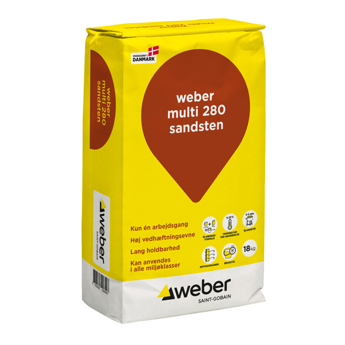 Weber Multi 280 Farvet hæftemørtel Sandsten 18 kg